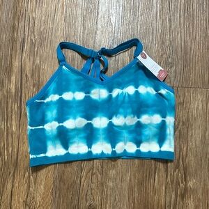 Cacique Blue and White Tie-Dye Bra